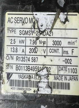 SGMSV-25ADA21电机SGMSH-20A2A-YR21 SGMG-13A2AB SGMSV-10DDA6F