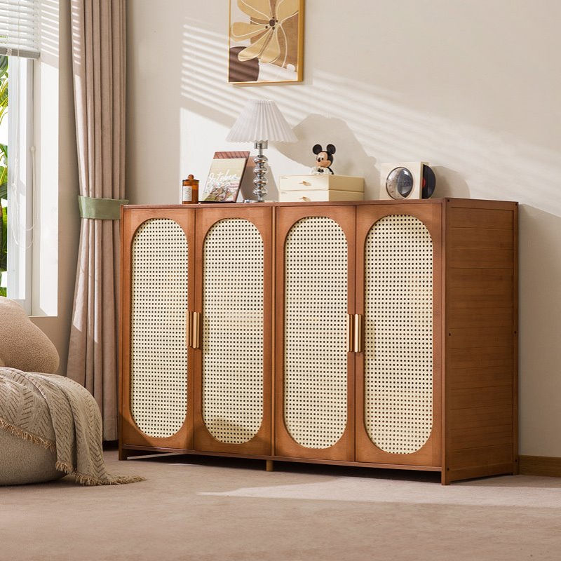 实木餐边柜靠墙一体柜子储物柜客厅茶水柜樱桃木色厨房橱柜置物柜