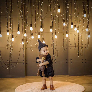 彩灯黑线防水灯串led灯串圣诞装饰灯星星灯户外庭院工程泡泡串灯