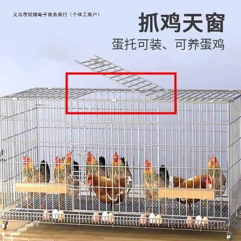 2026鸡笼子养殖笼家用大号加粗加固自动滚蛋清粪可折叠鸡鸭笼养殖