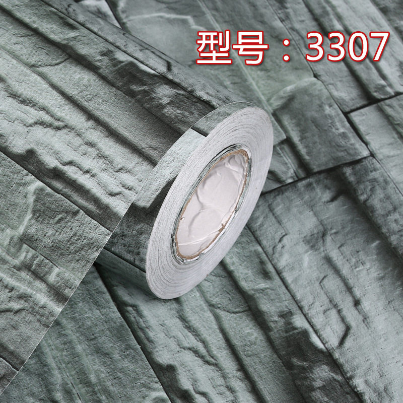 3D立体墙纸贴纸砖纹自粘墙纸卧室客厅背景彩装膜墙防污防水彩晶膜