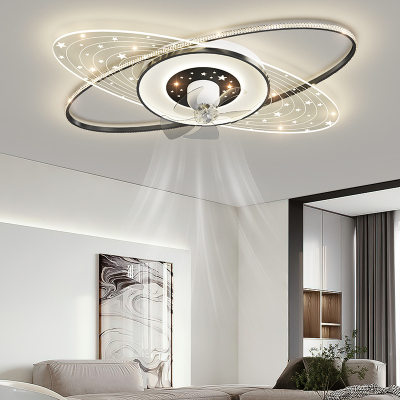 2025新款LED吸顶风扇灯卧室灯圆形书房灯具北欧现代简约大气客厅