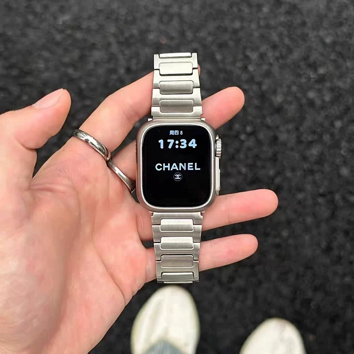 工字扣方格适用苹果手表s11表带iWatchs10金属不锈钢表带applewatchS98se华为Fit5/4pro/3小米9Pro高级感红米