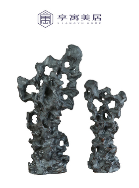 速发新样式假客太湖石摆件陶瓷工艺品中板房山厅玄关会客厅软装装