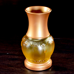 速发有缘佛具供佛家佛摆件纯铜琉璃花瓶花插用用教品花盆花器
