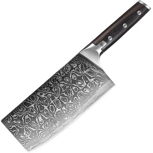 速发大马房革砍切两用菜刀厨师专用钢刀切肉厨用斩切刀家士中