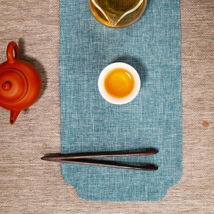 速发日式麻纹席方茶布禅茶茶桌布茶席防水茶杯垫干泡茶台意道配件