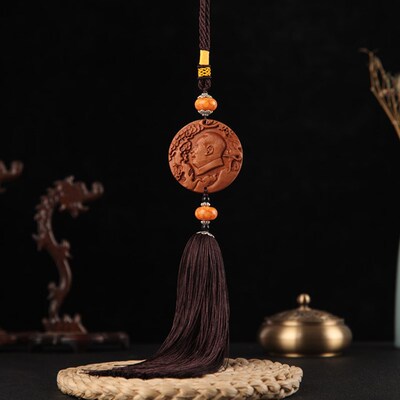 速发内木桃款雕刻汽车挂件伟人头像车新装饰用品礼品挂饰