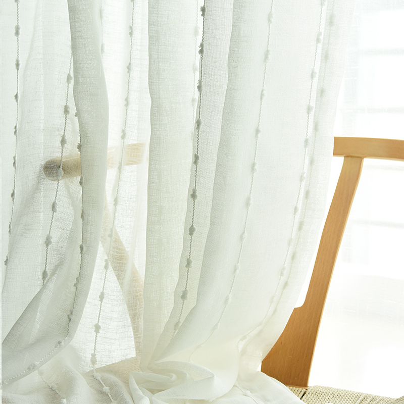 现货速发竖条纹薄纱窗帘窗纱布料客厅卧室台餐厅简约落地窗窗帘