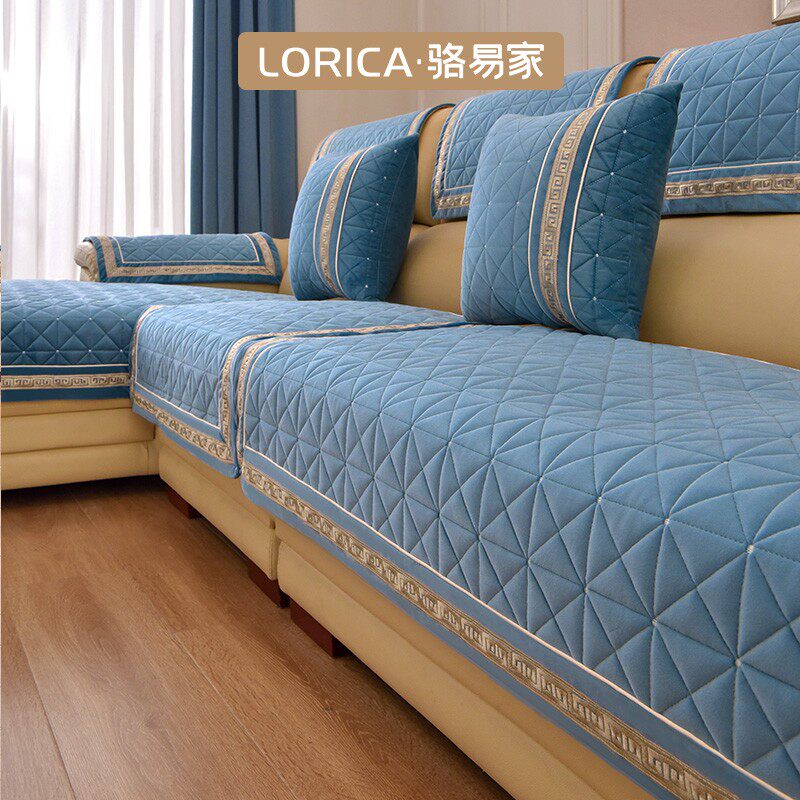 速发冬季简约专用沙发垫三座一贵妃皮沙发套罩新款高档垫子