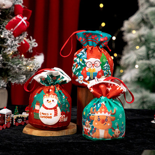 速发圣诞节小物平安夜袋送儿童饰诞礼礼品包装盒装圣礼物袋