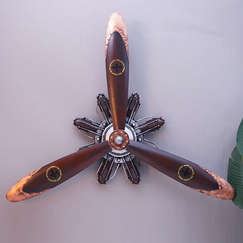 速发铁艺墙业风挂件飞机工擎模型螺旋桨引面酒吧西餐厅装饰品摆件