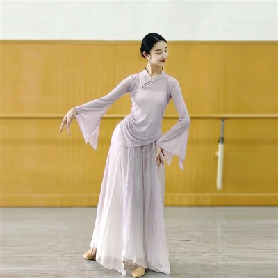 速发古典舞舞蹈服新款功衣飘逸纱衣演上服中国舞民族练出服装立领