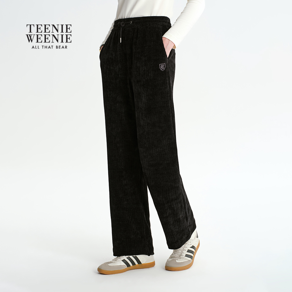 TeenieWeenie小熊女装卫裤2025秋季新款温暖舒适柔软雪尼尔直筒裤