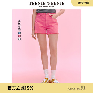 2025夏季 smiley联名系列 TeenieWeenie小熊牛仔短裤 子 多巴胺裤