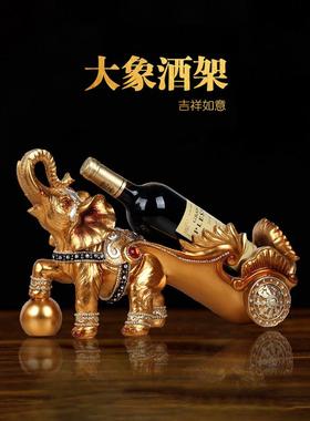 欧式创意招财马拉车红酒架家居摆件客厅酒柜餐边桌酒吧桌装饰摆设