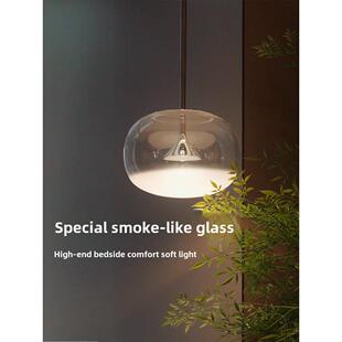 新特丽轻奢床头吊灯玻璃法式卧室吊线小吊灯覆古艺术灯