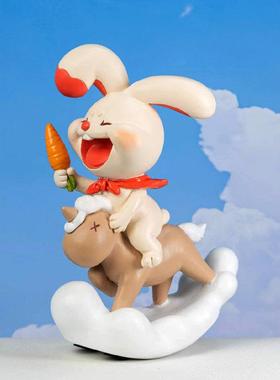 卡通可爱兔子摆件治愈情绪桌面车载装饰品儿童生日礼物送女生女友