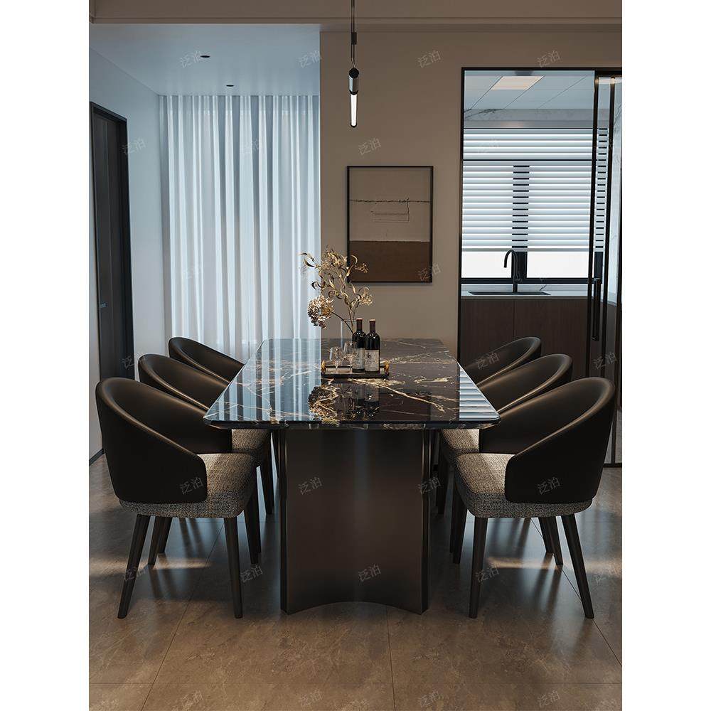 轻奢高级感大理石餐桌现代简约长方形家用餐桌椅组合小户型吃饭桌,住宅家具,大理石餐桌,淘宝优惠券,粉丝福利购,淘宝优惠卷