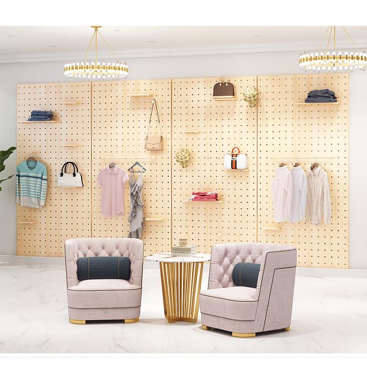 定制实木洞洞板置物架收纳架木质客厅玄关入户北欧墙面墙上展示架