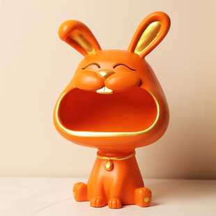 速发萌兔公户门口玄关收桌摆件客厅鞋柜装饰品办入室纳面摆件