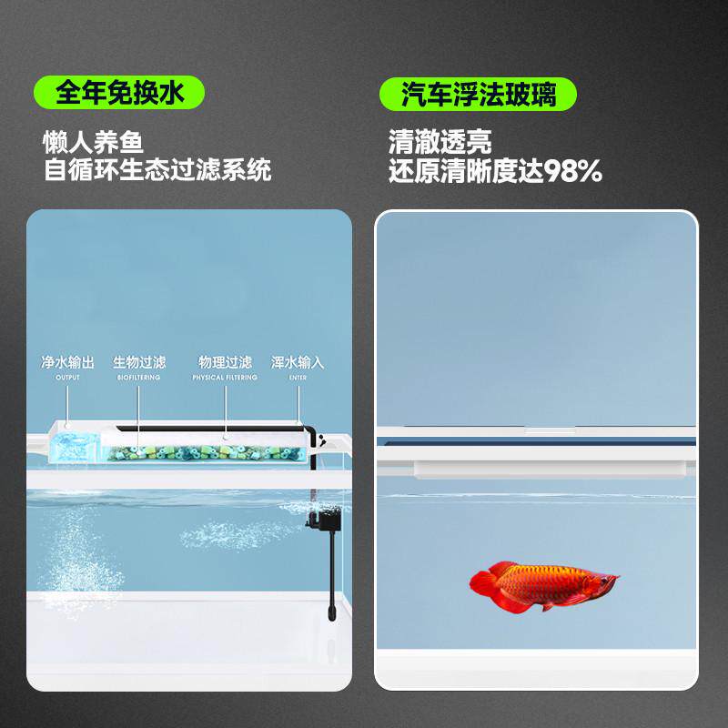 小鱼缸智能新款鱼缸小型家用生态玻璃懒人免换水客厅桌面水族箱