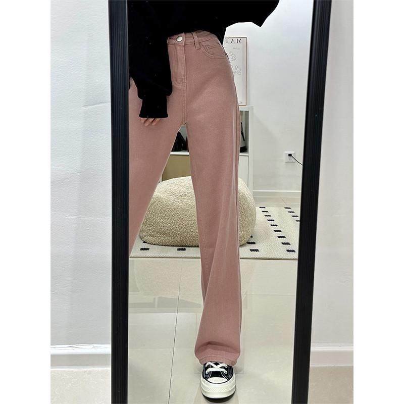 脏粉色窄版女胖妹妹mm宽松显瘦直筒阔腿裤梨形身材,女装/女士精品,大码裤装,淘宝优惠券,粉丝福利购,淘宝优惠卷