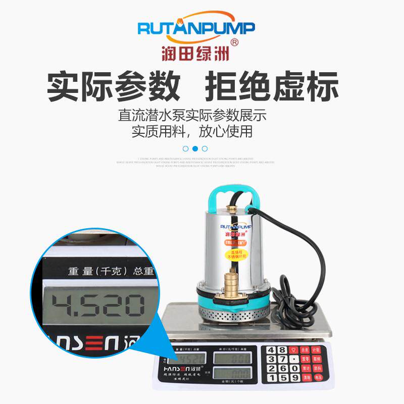 润田绿洲高扬程家用电瓶车专用电动12v48v农用打药抽水直流潜水泵