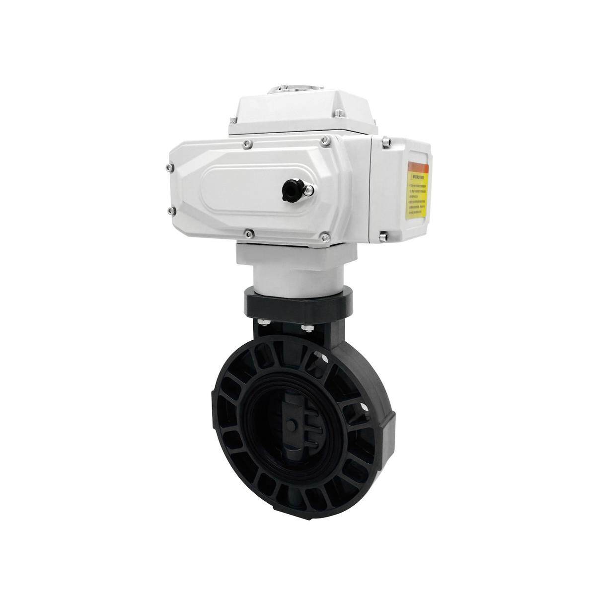 电动蝶阀UPVC220v碟门D971X-106S塑料腐蚀耐特DN6580150耐酸碱