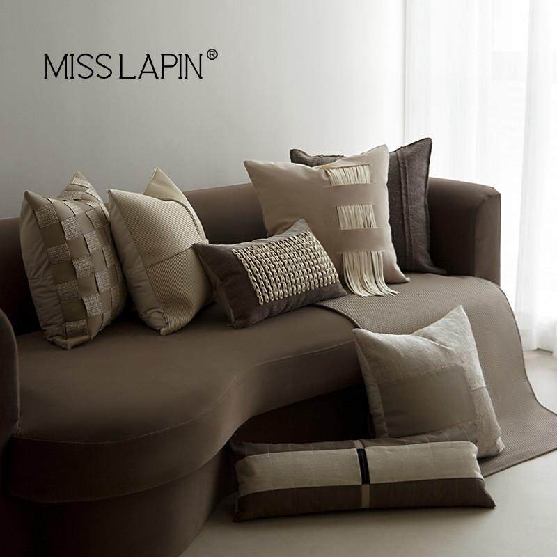 澜品家居米咖色系酒店样板间抱枕套轻奢客厅沙发靠枕方枕腰枕搭配,居家布艺,靠垫/抱枕,淘宝优惠券,粉丝福利购,淘宝优惠卷