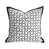 46n居言现代简约方圆系列黑白色靠垫丝绒靠枕设计师客厅沙发抱枕