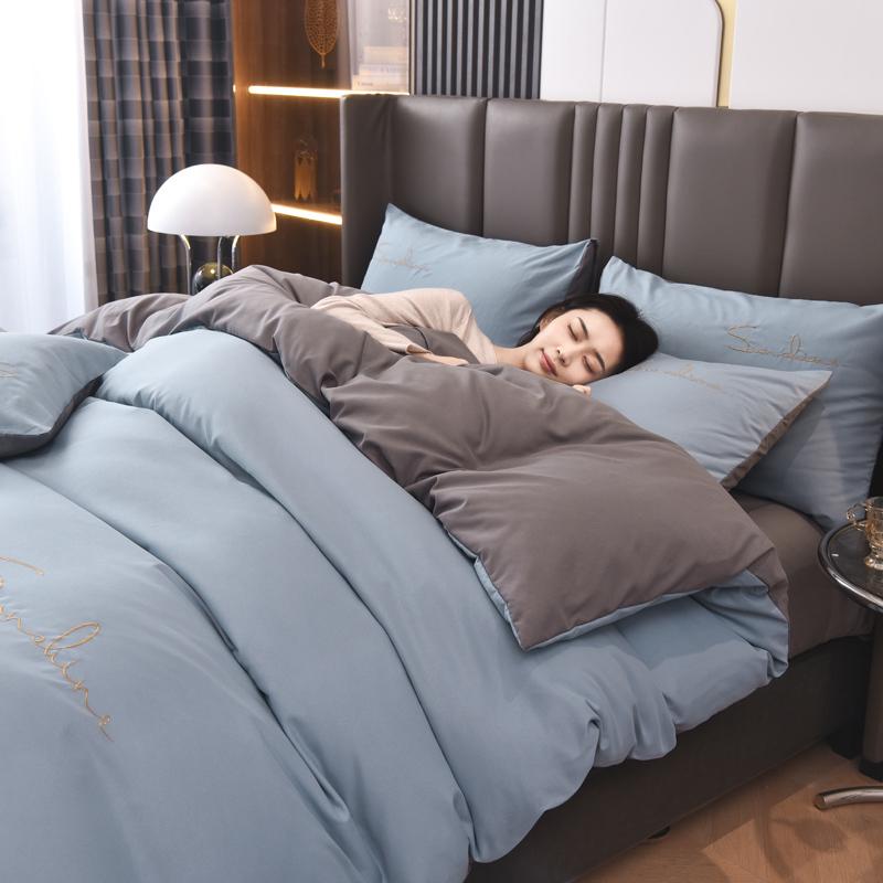 55n2米x2米3被套单件水洗棉非被单150x200cm四件套被罩单人纯