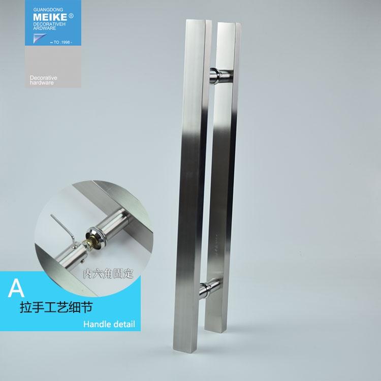 玻璃门正宗304方管拉手不锈钢加厚大门木门把手拉丝五金配件