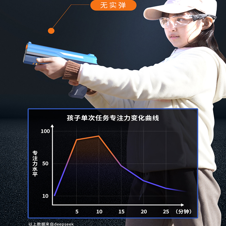汉王智能AI电子枪电动手枪儿童玩具打靶射击游戏提升专注力男女孩