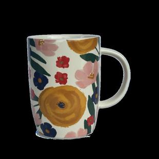 美国NOW500毫升 好运天天有花朵大容量陶瓷马克杯 向阳而生