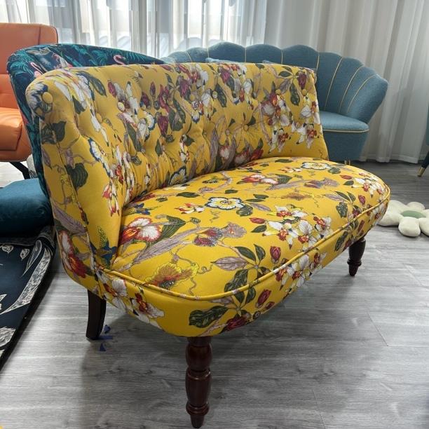 欧式复古双人客厅卧室阳台休闲名宿小沙发接待小空间沙发椅两人