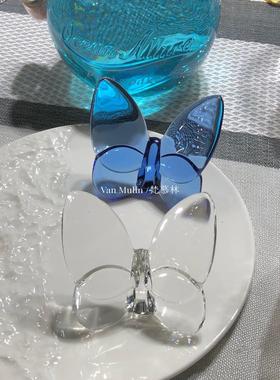 斯堪的纳维亚简单浪漫多彩的幸运水晶蝴蝶饰品桌面配件酒柜入口礼