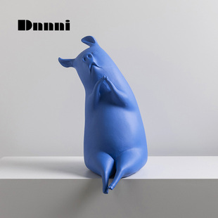 h忧郁猪可爱动物树脂家居客厅样板房酒店桌面北欧摆 饰推荐 新品 装