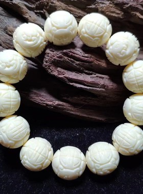 极速象牙果回纹珠手串开心弥勒有求必应手串2N.0复古文玩佛珠男女