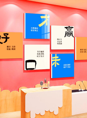 极速少儿口才教室装饰墙贴播音主持培G训机构训练表演班级背景墙