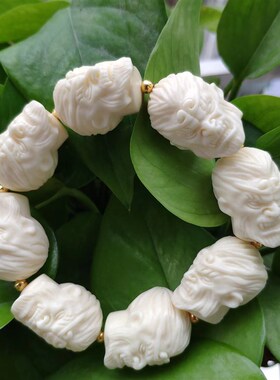 极速文玩象牙f果雕刻手串貔貅有求必应手把件猛犸象牙男女佛珠工