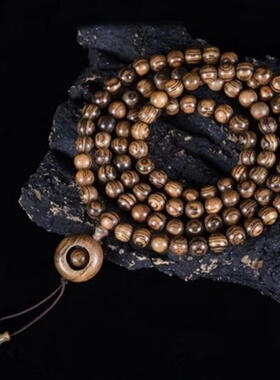 极速虎皮檀木佛珠手串男女款手链小E叶紫檀金丝楠木黄花梨沉香文