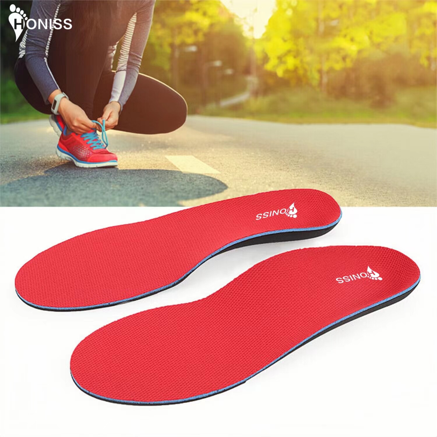 红色适配安踏鞋垫运动减震吸汗透气防臭男女黑白柔软耐磨篮球长垫