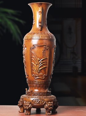 速发梅兰竹菊花瓶摆件一对中式客厅入户玄关电视柜装饰品乔迁新居