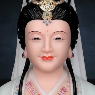 速发汉白玉妙善观音菩萨佛像坐莲南海观用供奉慈航道人