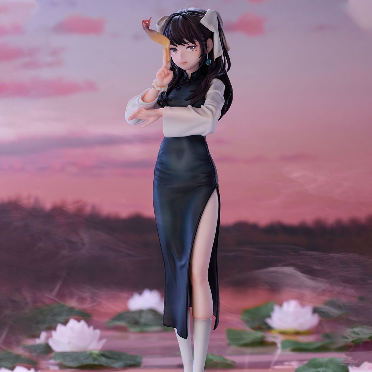 药指旗袍战斗萝莉小道士二次元美少女湘西小师妹手办可爱桌面摆件