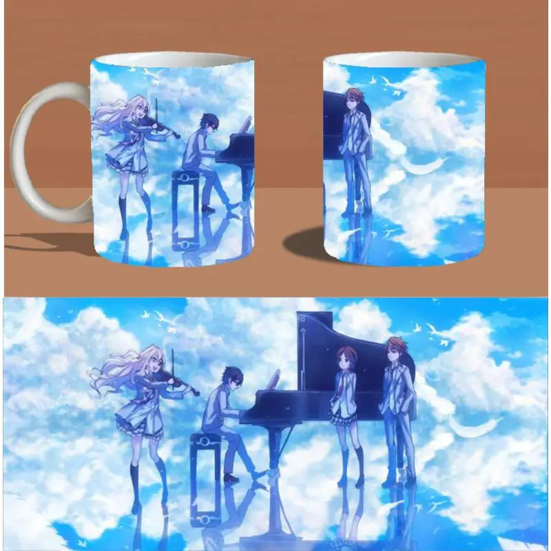 四月是你的谎言水杯马克杯动漫周边热卡通陶瓷杯小众宿舍食品级