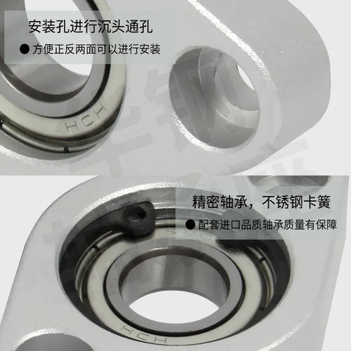轴承座组件菱形梭形铝合金丝杆光轴固定支撑C-BACNC-BACAC-BACR
