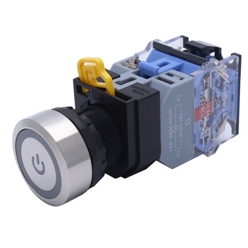 一佳 YJ139-LA38 22mm不锈钢金属按钮开关12V24V220V电源标志按键