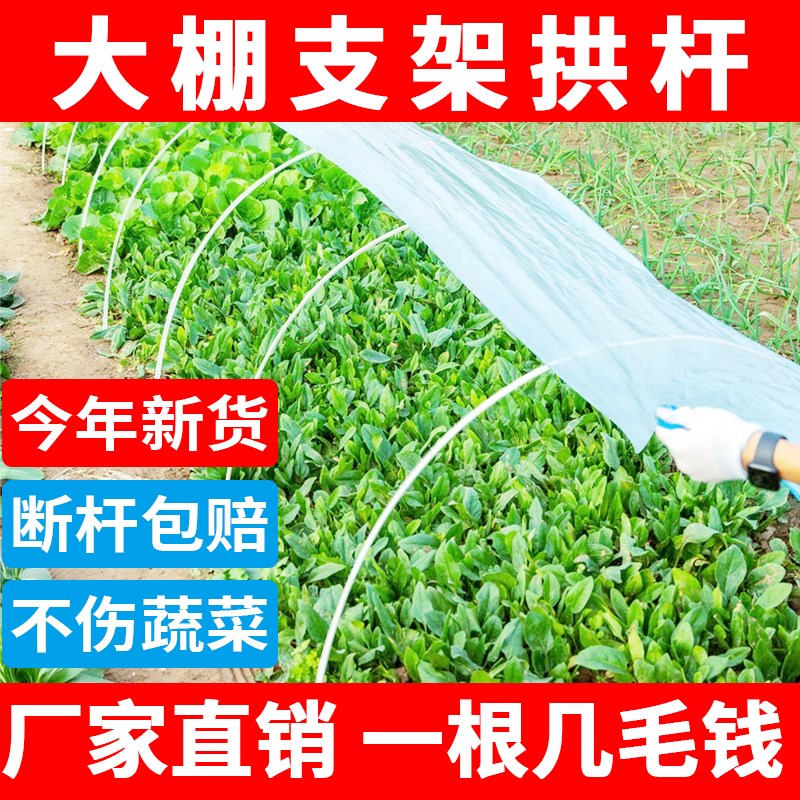 热销大棚支架f拱杆温室骨架种菜小拱棚支架弹力保温新型实心玻璃